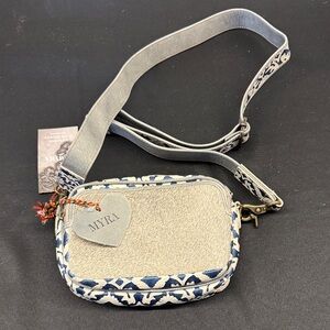 Myra Bag Elegant Blue and Cream Crossbody